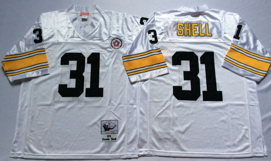 Men NFL Pittsburgh Steelers 31 Shell white Mitchell Ness jerseys